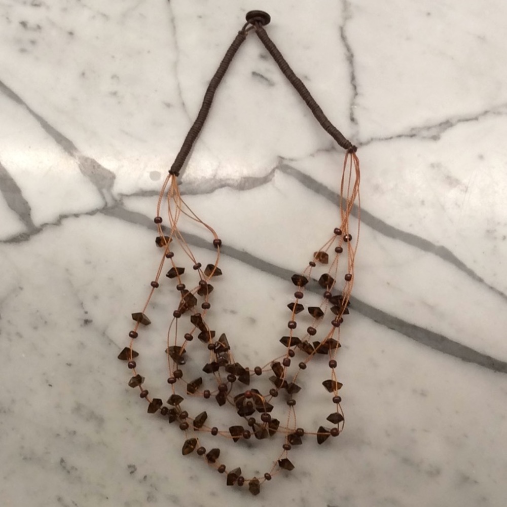 Amber colored beaded necklace from Bali